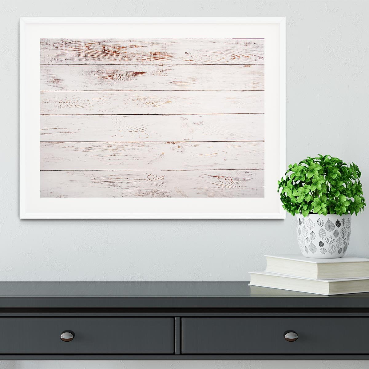 White and brown rustic Framed Print - Canvas Art Rocks - 5