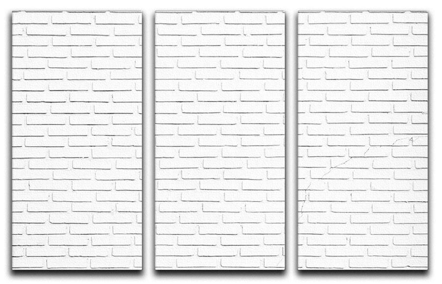 White brick wall 3 Split Panel Canvas Print - Canvas Art Rocks - 1