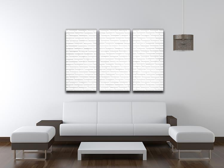White brick wall 3 Split Panel Canvas Print - Canvas Art Rocks - 3