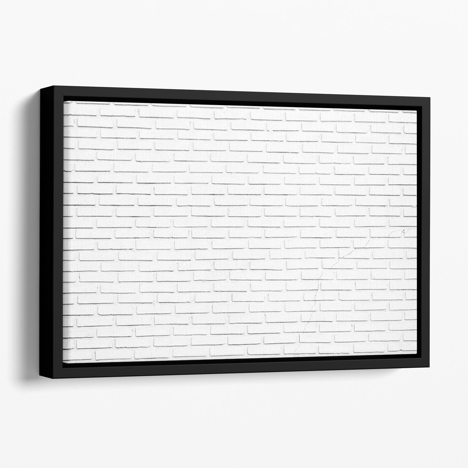 White brick wall Floating Framed Canvas - Canvas Art Rocks - 1