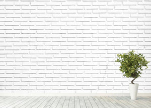 White brick wall Wall Mural Wallpaper - Canvas Art Rocks - 4