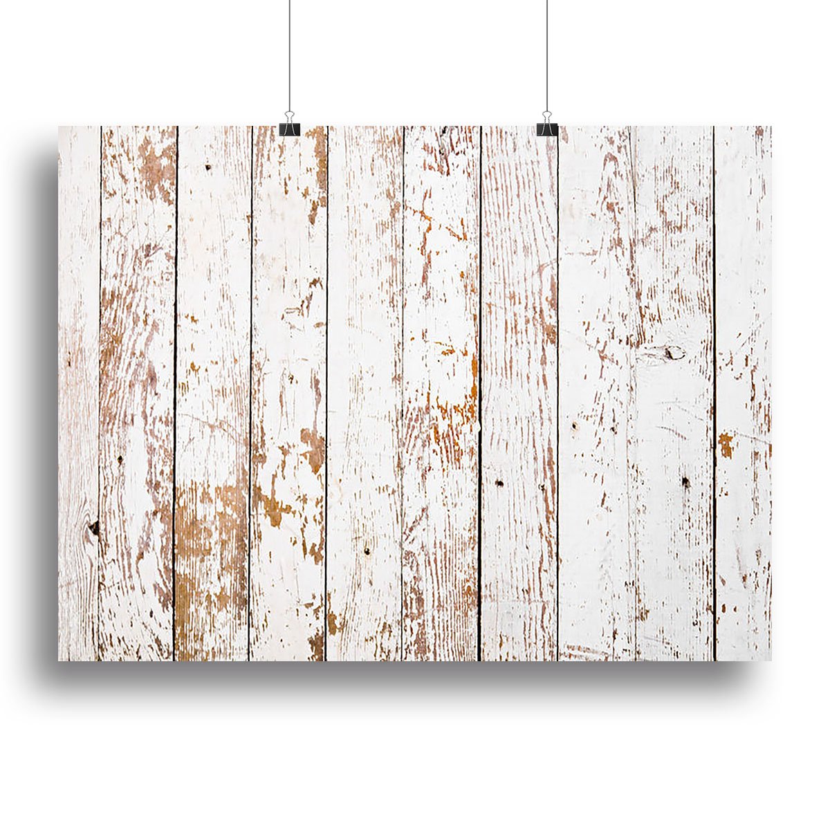 White grunge wooden Canvas Print or Poster