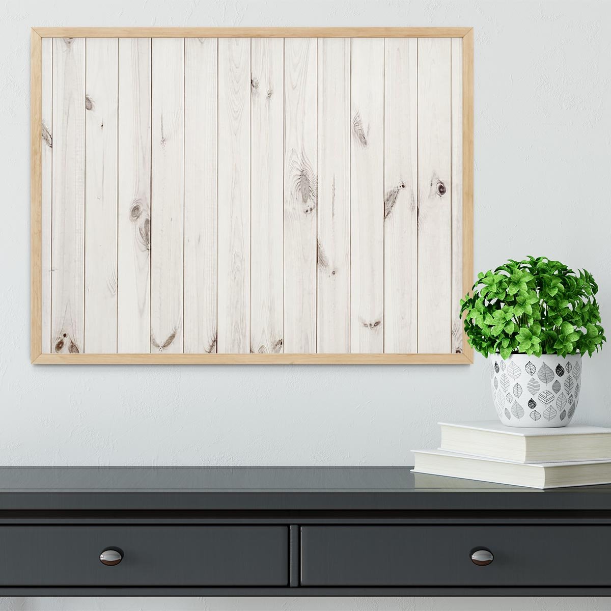 White wood texture background Framed Print - Canvas Art Rocks - 4