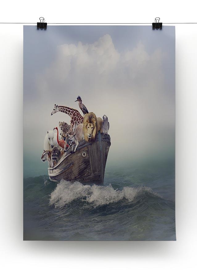 Wild Animals and Birds in an Old Boat Canvas Print or Poster - Canvas Art Rocks - 2