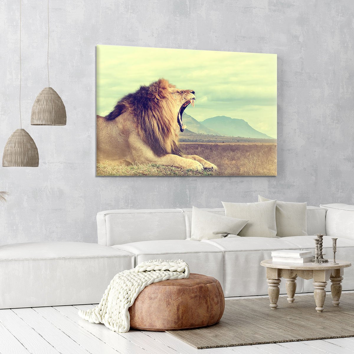 Wild african lion Canvas Print or Poster