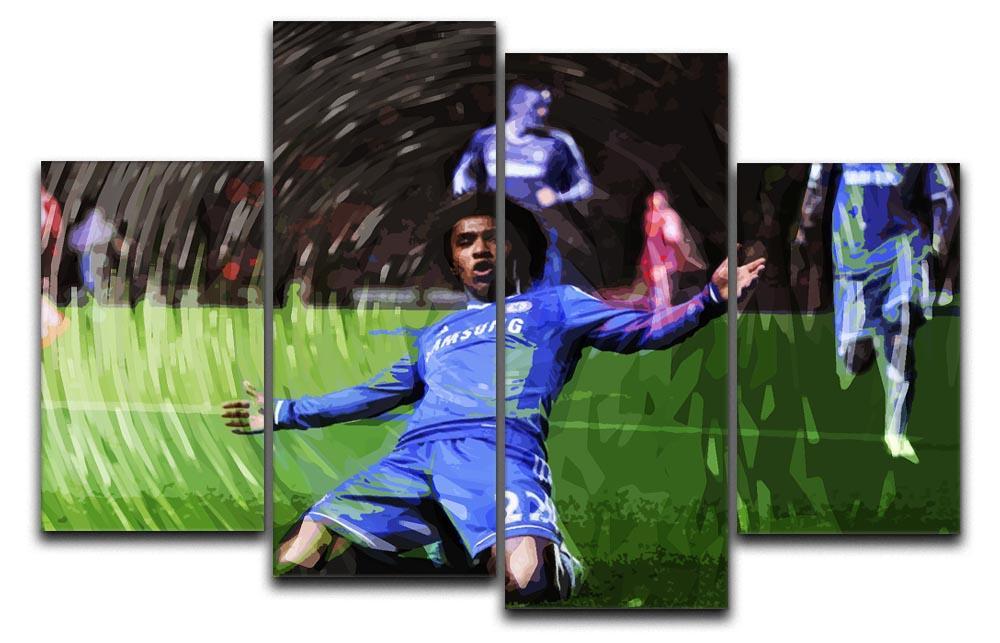Willian Chelsea 4 Split Panel Canvas  - Canvas Art Rocks - 1
