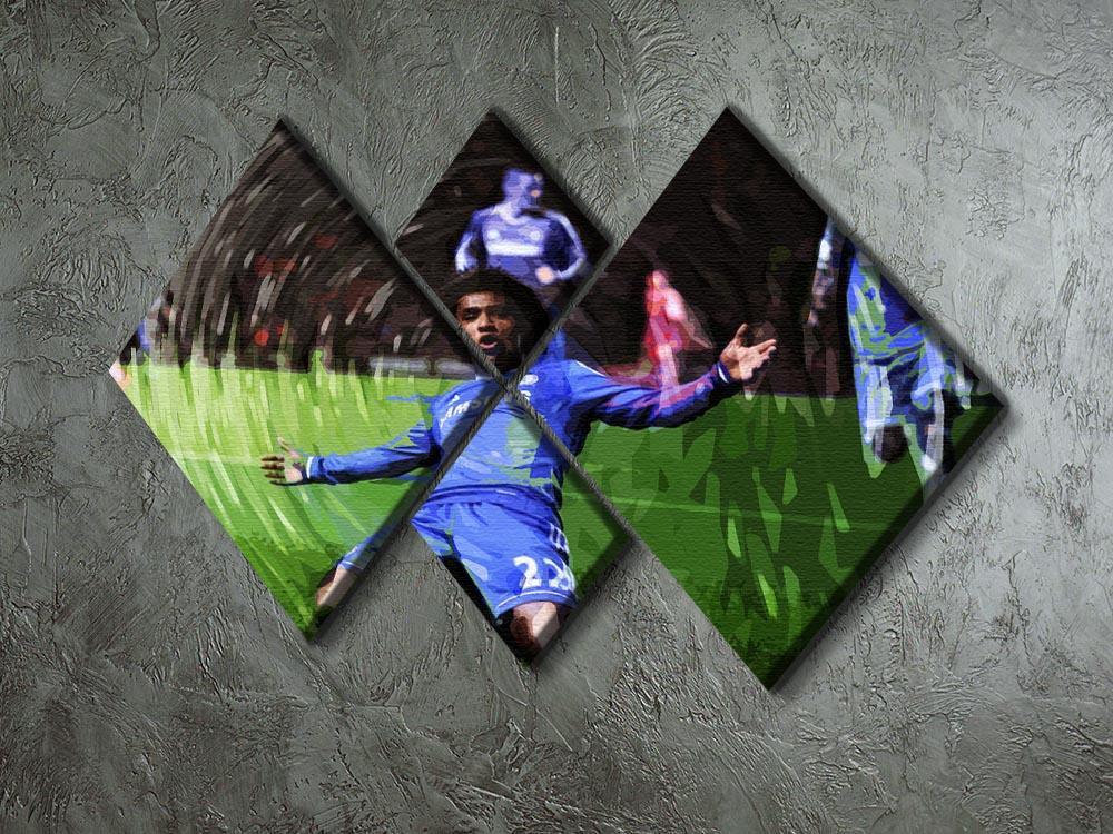 Willian Chelsea 4 Square Multi Panel Canvas - Canvas Art Rocks - 2