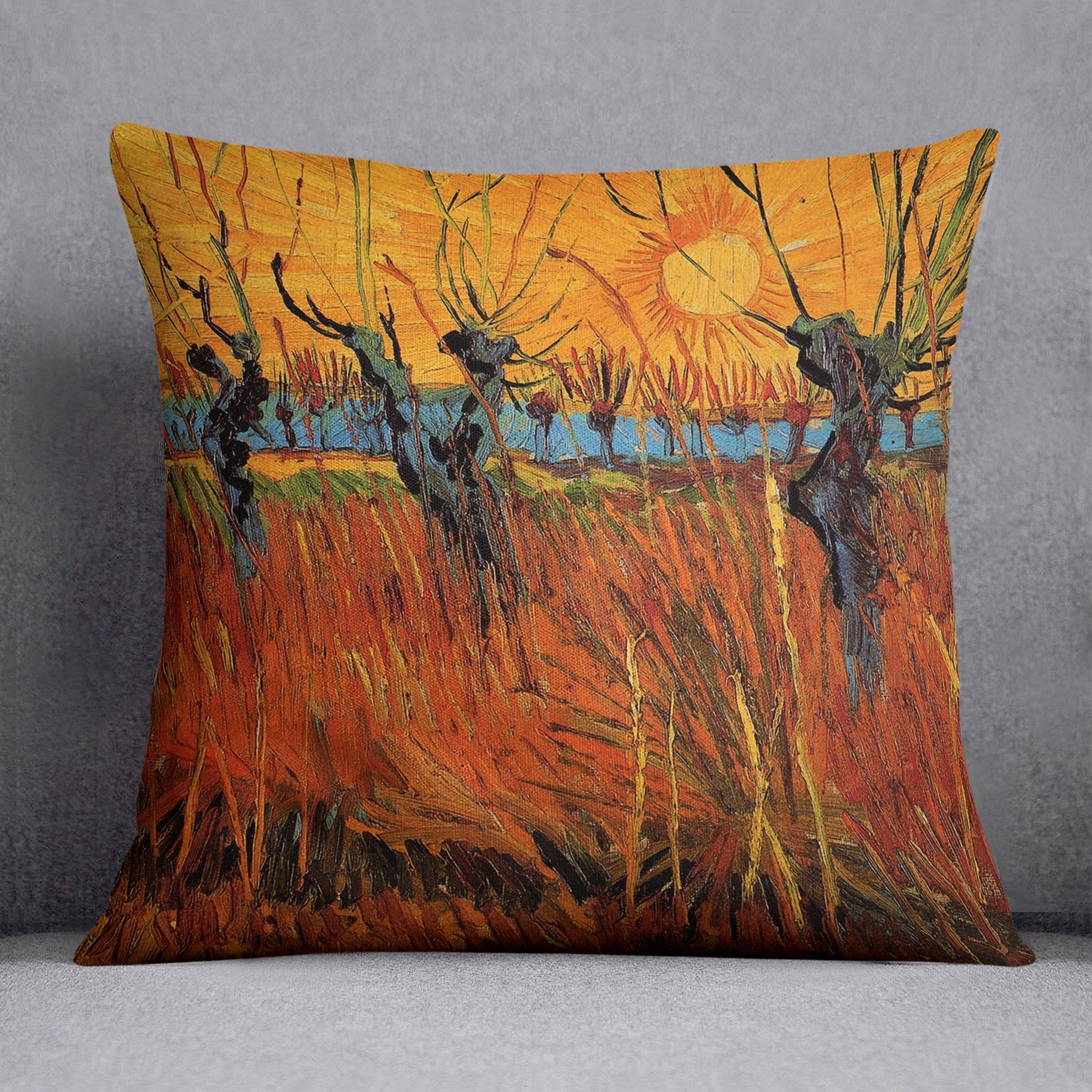 Willows at Sunset by Van Gogh Throw Pillow