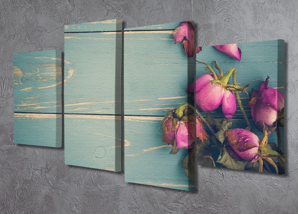 Wilted Flower Vintage Background 4 Split Panel Canvas  - Canvas Art Rocks - 2