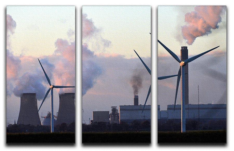 Wind Farm 3 Split Panel Canvas Print - Canvas Art Rocks - 1