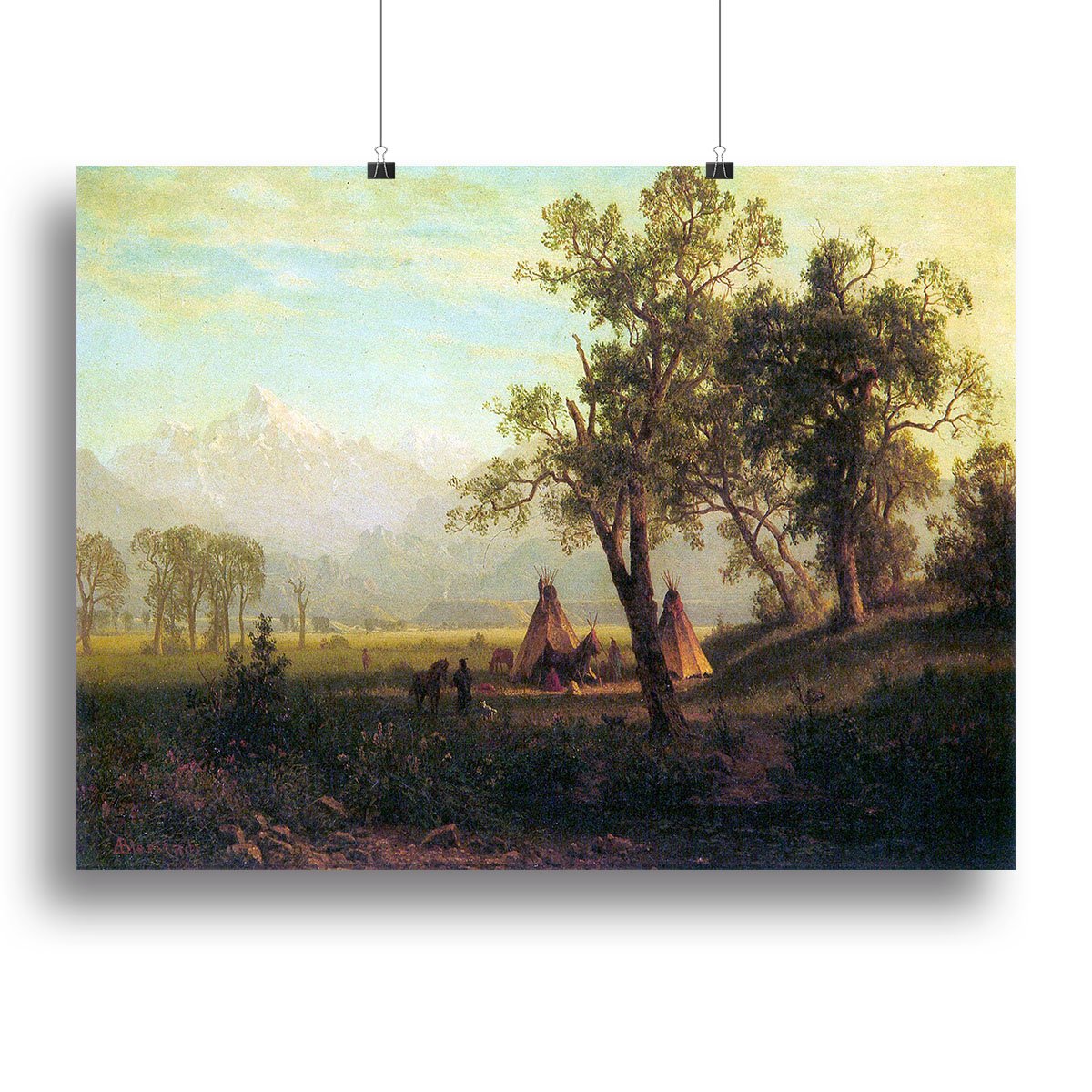 Wind River Mountains in Nebraska by Bierstadt Canvas Print or Poster