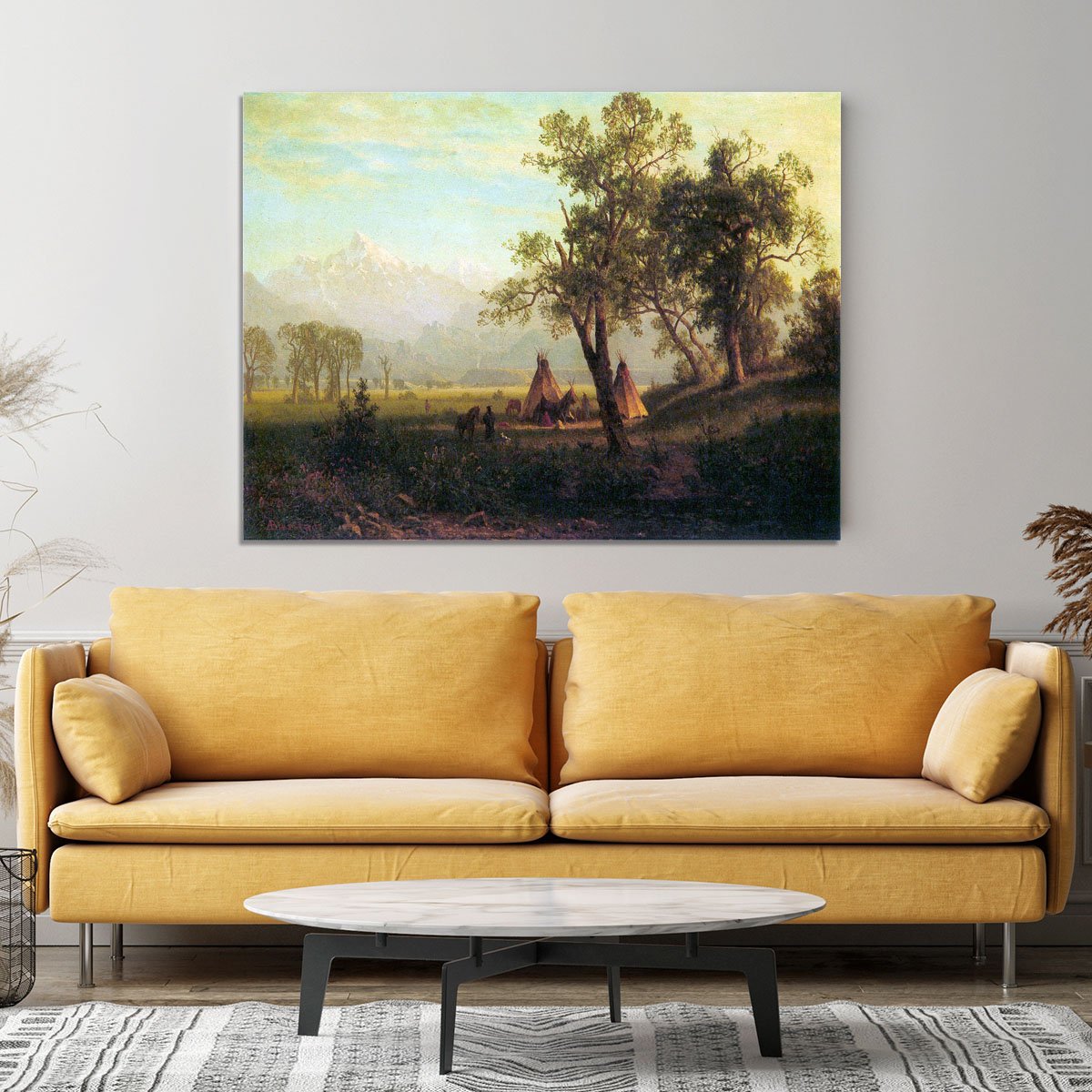 Wind River Mountains in Nebraska by Bierstadt Canvas Print or Poster