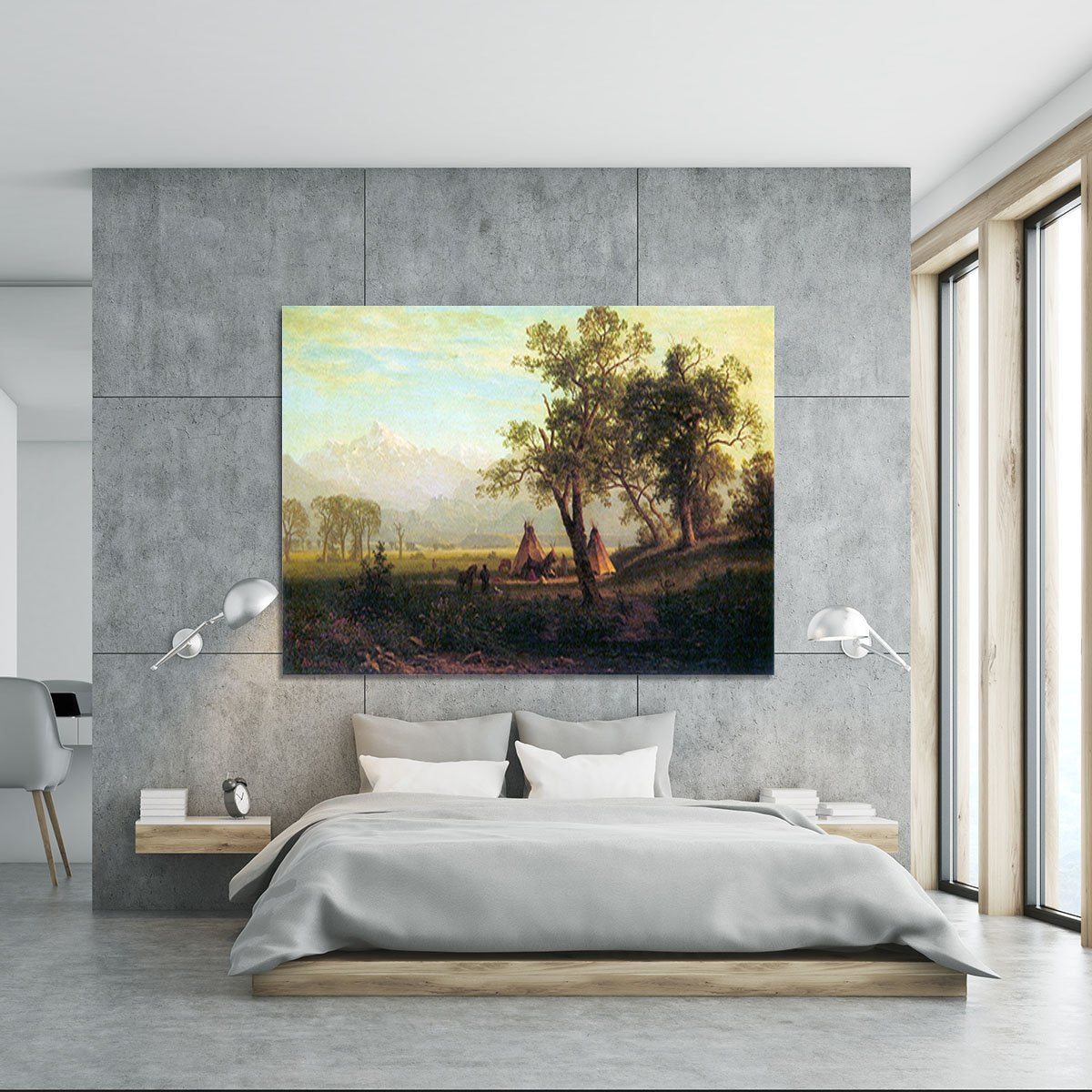 Wind River Mountains in Nebraska by Bierstadt Canvas Print or Poster