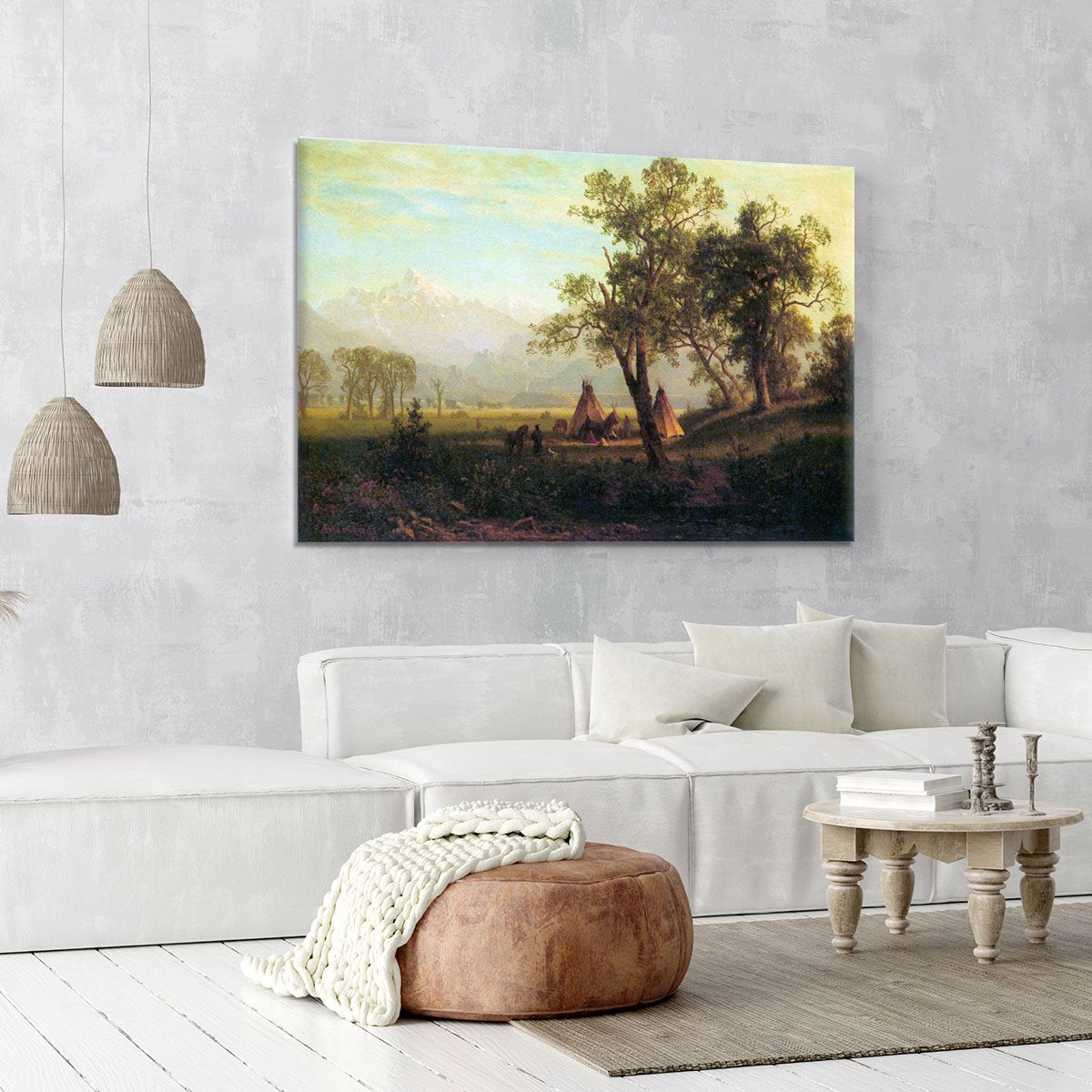 Wind River Mountains in Nebraska by Bierstadt Canvas Print or Poster