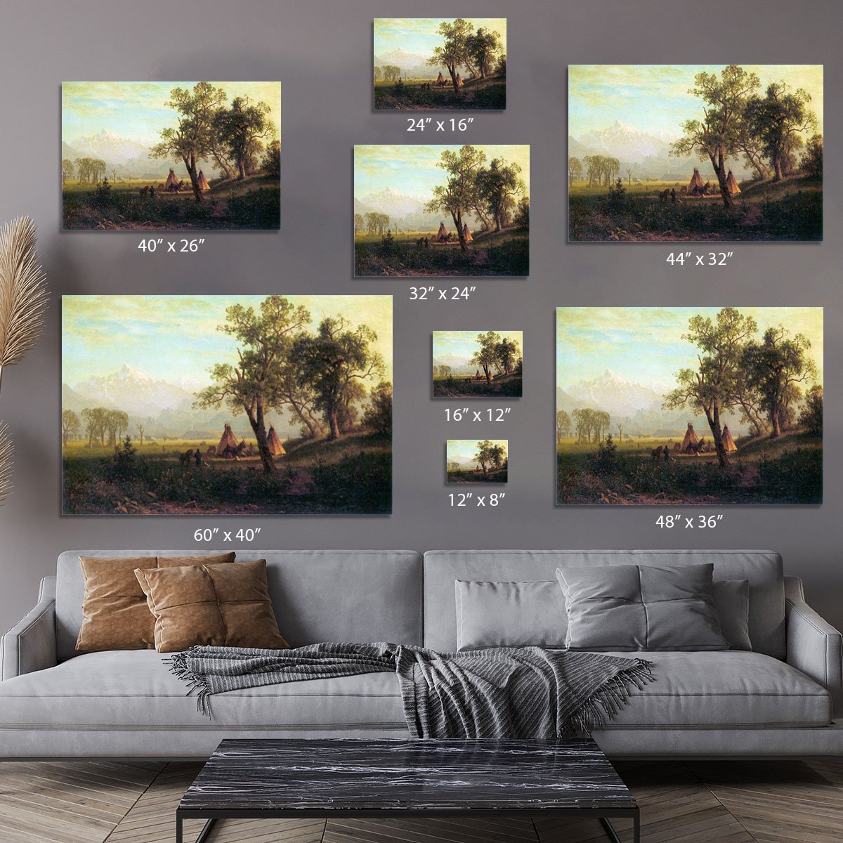 Wind River Mountains in Nebraska by Bierstadt Canvas Print or Poster