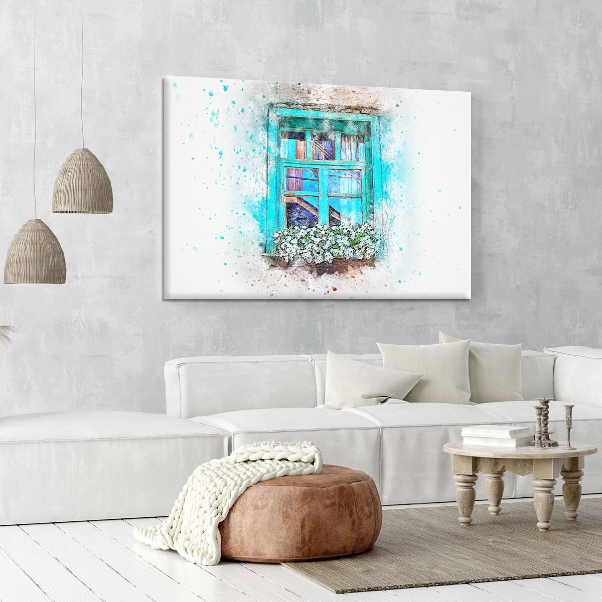 Window Painting Canvas Print or Poster