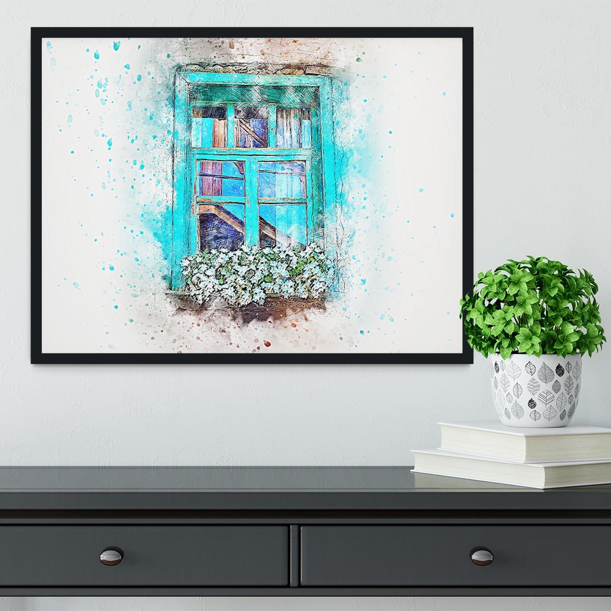 Window Painting Framed Print - Canvas Art Rocks - 2