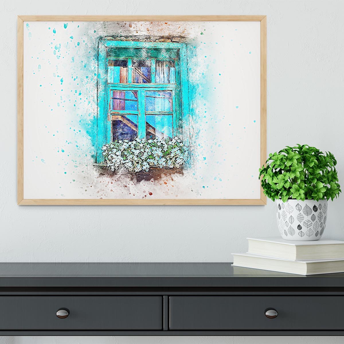 Window Painting Framed Print - Canvas Art Rocks - 4