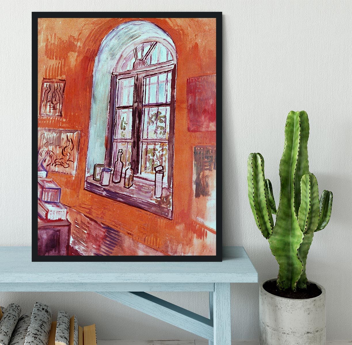 Window of Vincent s Studio at the Asylum by Van Gogh Framed Print - Canvas Art Rocks - 2