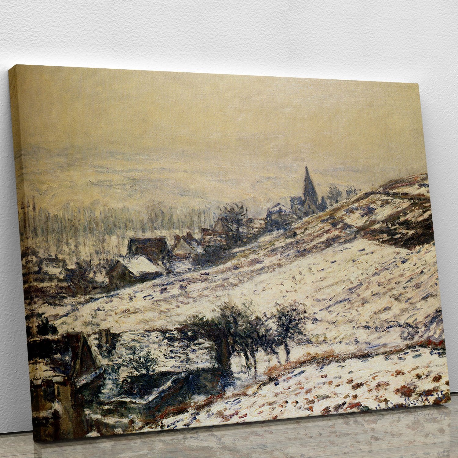 Winter At Giverny 1885 by Monet Canvas Print or Poster