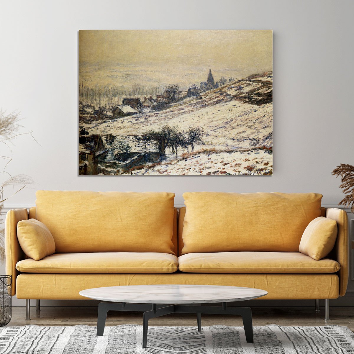 Winter At Giverny 1885 by Monet Canvas Print or Poster