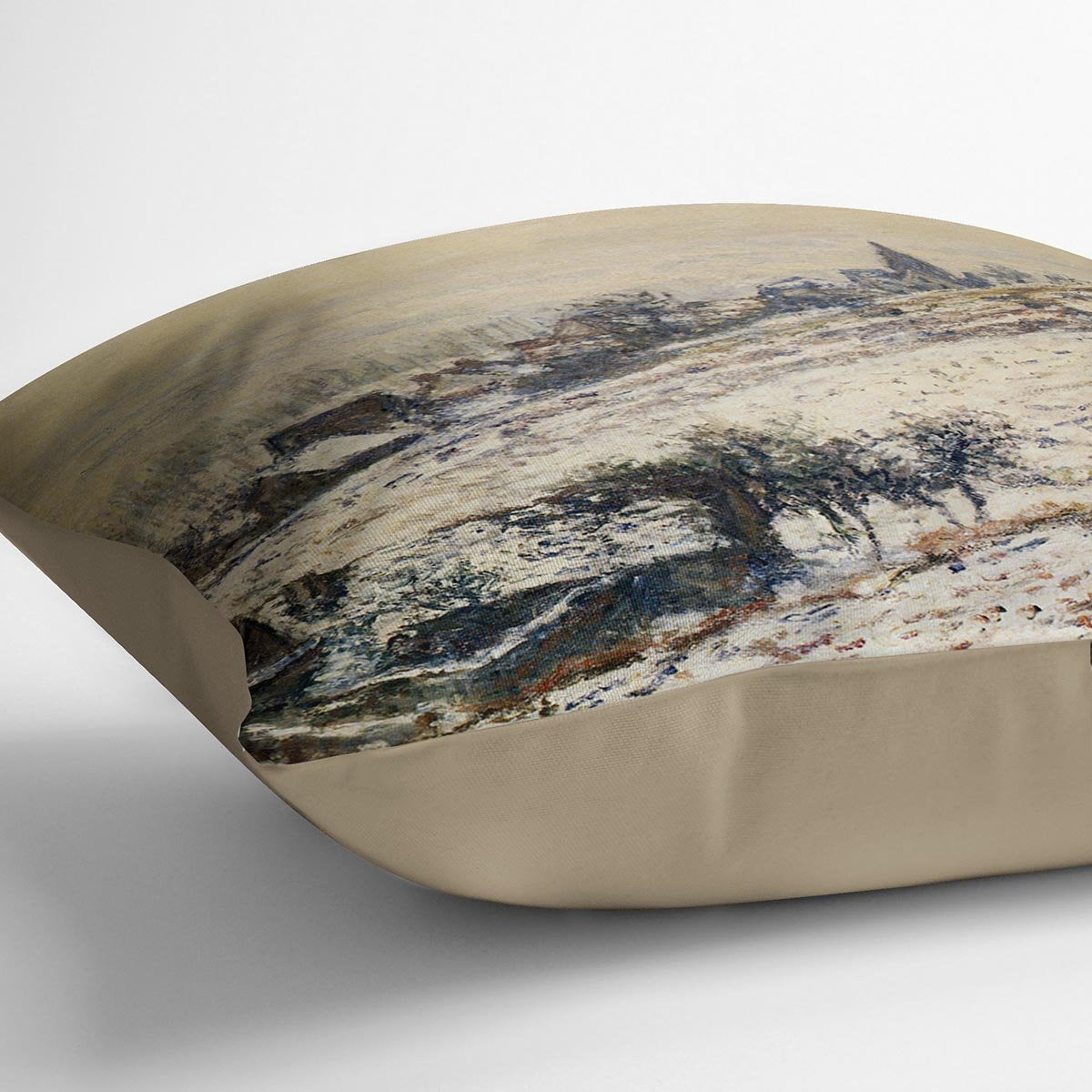 Winter At Giverny 1885 by Monet Throw Pillow