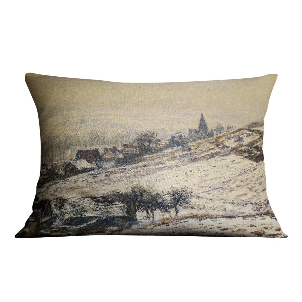Winter At Giverny 1885 by Monet Throw Pillow