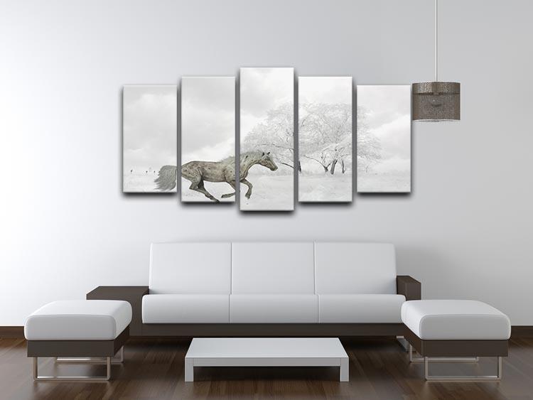 Winter Horse 5 Split Panel Canvas - Canvas Art Rocks - 3