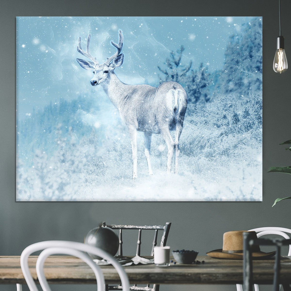 Winter Moose Canvas Print or Poster
