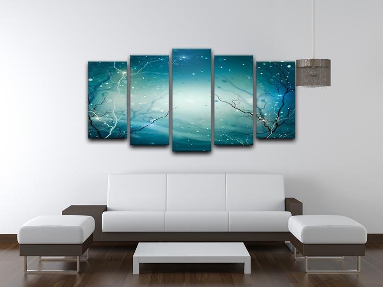 Winter Nature Abstract 5 Split Panel Canvas  - Canvas Art Rocks - 3