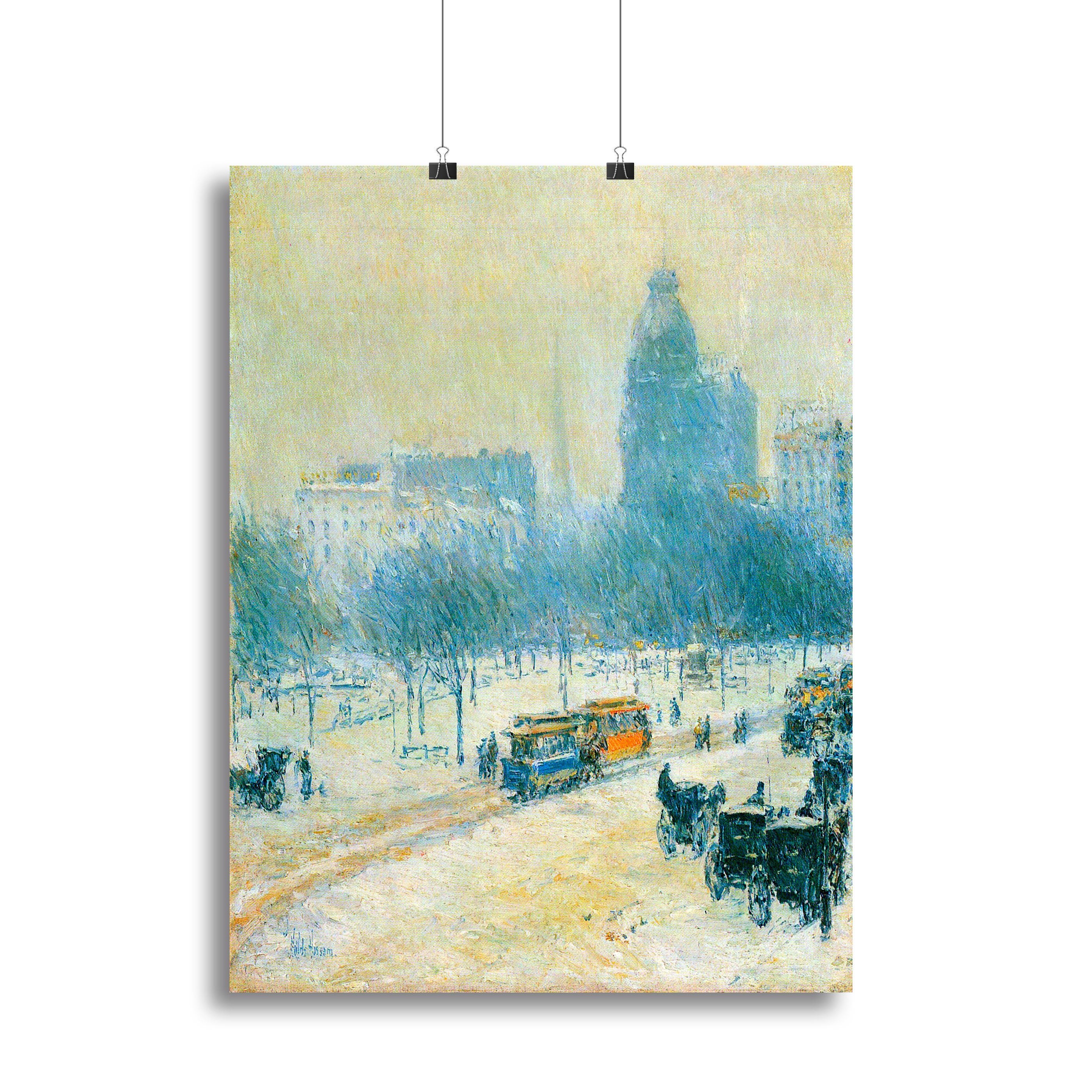 Winter in Union Square by Hassam Canvas Print or Poster