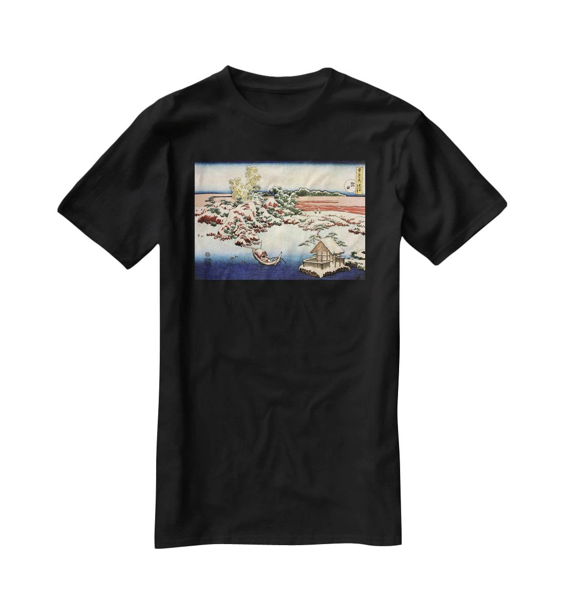 Winter landscape of Suda by Hokusai T-Shirt - Canvas Art Rocks - 1