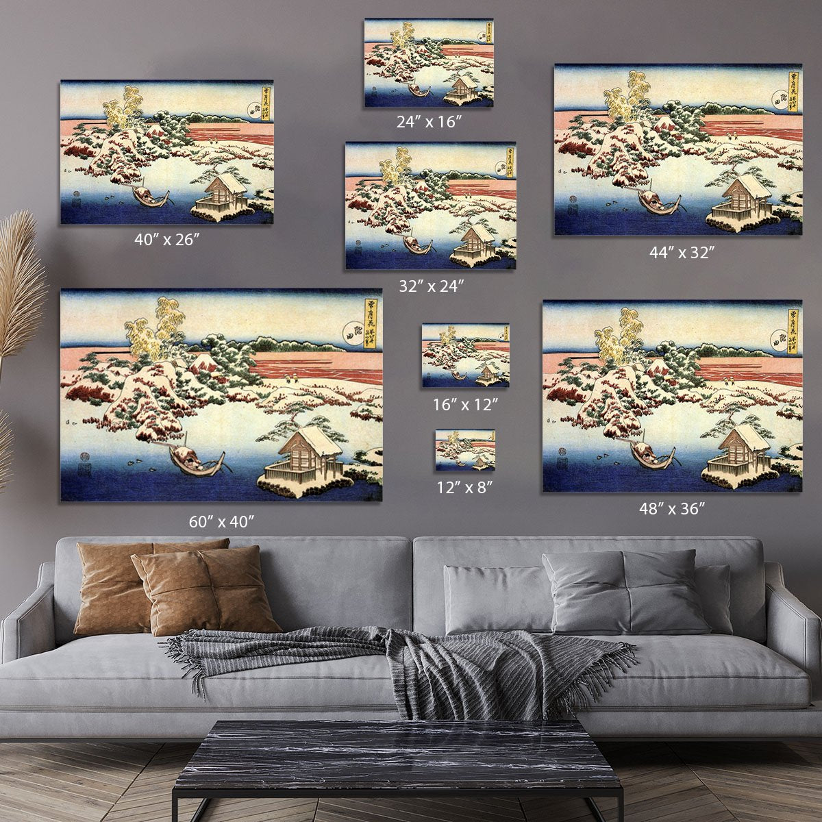Winter landscape of Suda by Hokusai Canvas Print or Poster