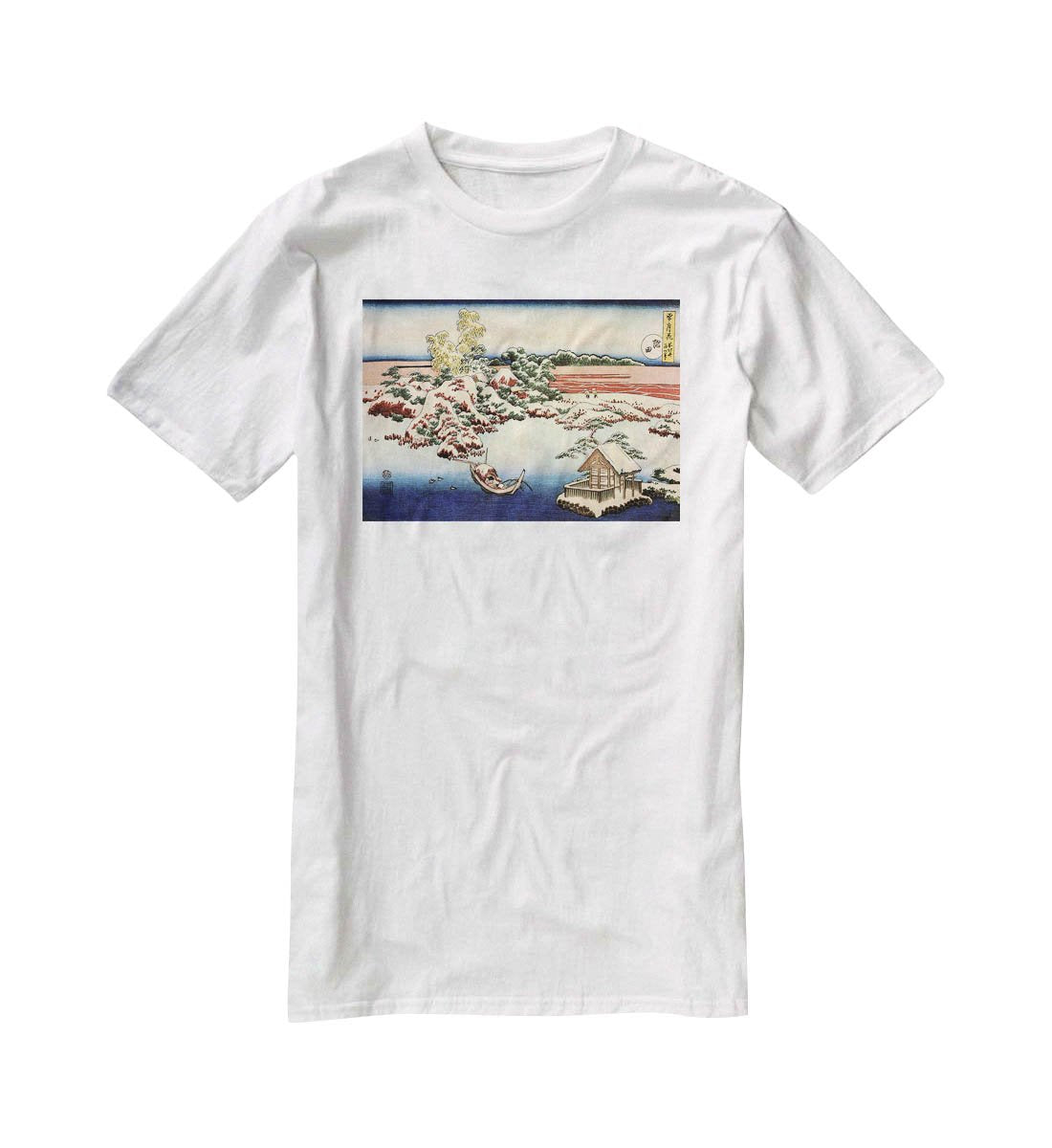 Winter landscape of Suda by Hokusai T-Shirt - Canvas Art Rocks - 5
