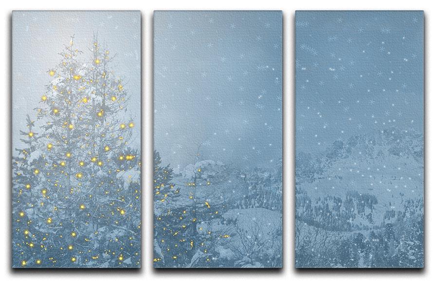 Winters Night 3 Split Panel Canvas Print - Canvas Art Rocks - 1
