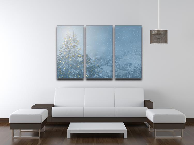 Winters Night 3 Split Panel Canvas Print - Canvas Art Rocks - 3