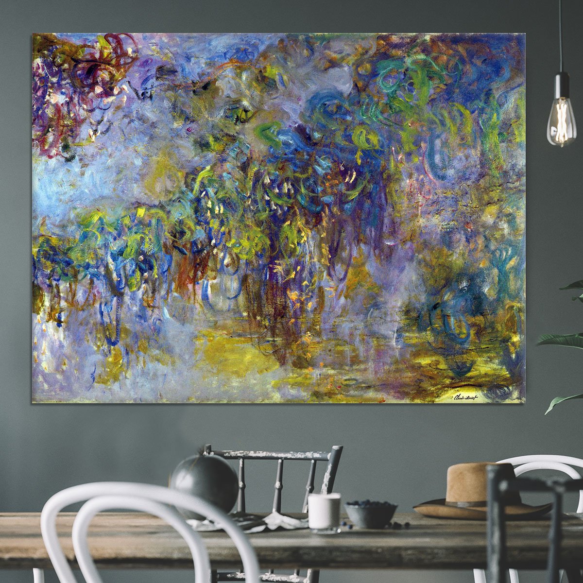 Wisteria 2 by Monet Canvas Print or Poster