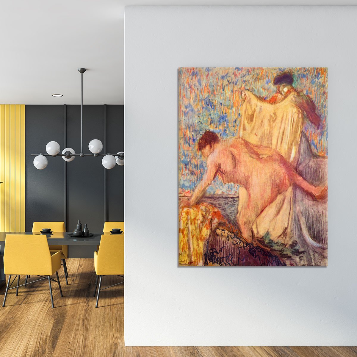 Withdrawing from the bathtub by Degas Canvas Print or Poster