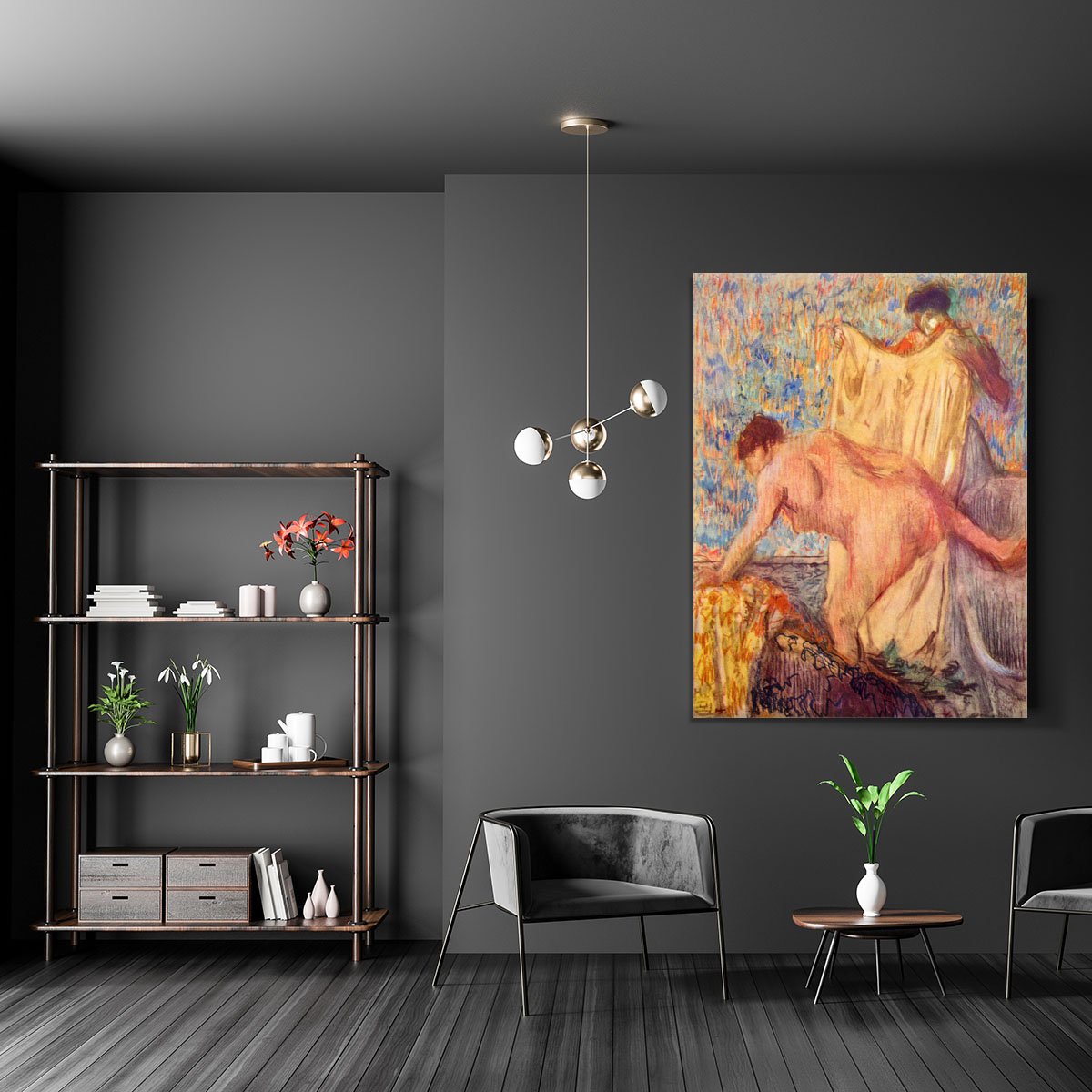 Withdrawing from the bathtub by Degas Canvas Print or Poster