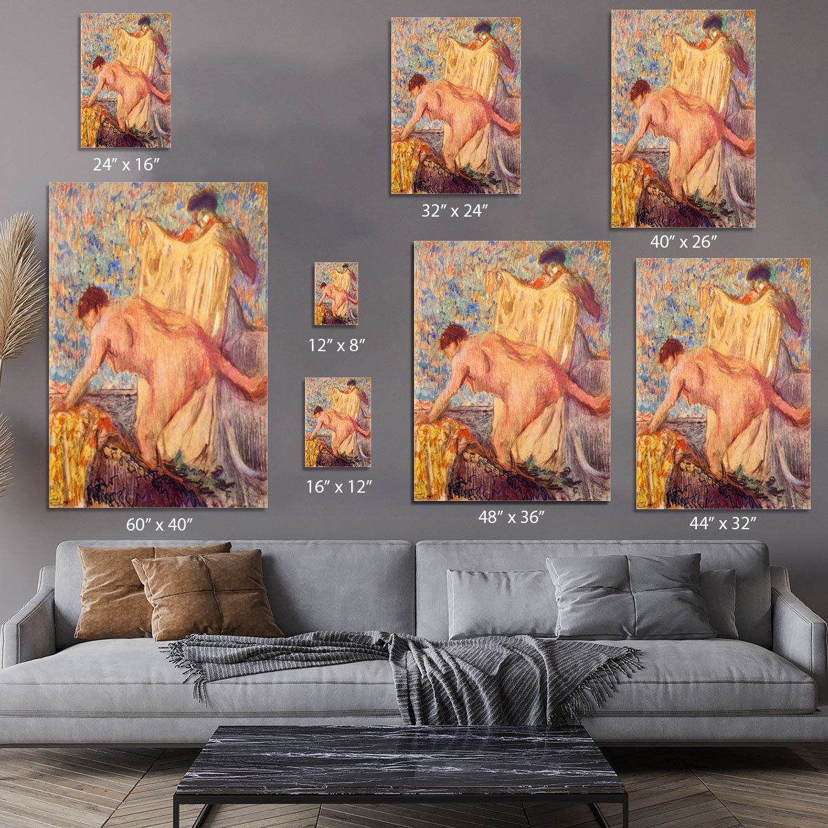 Withdrawing from the bathtub by Degas Canvas Print or Poster