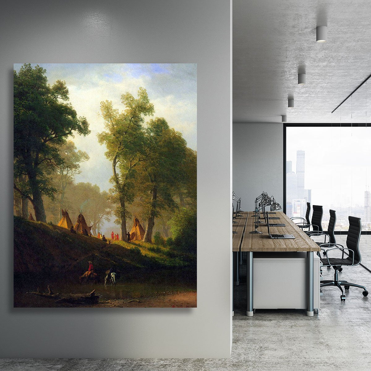 Wolf River Kansas by Bierstadt Canvas Print or Poster