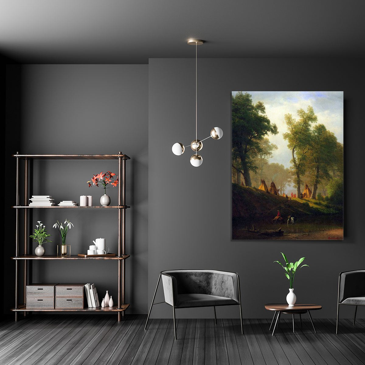 Wolf River Kansas by Bierstadt Canvas Print or Poster