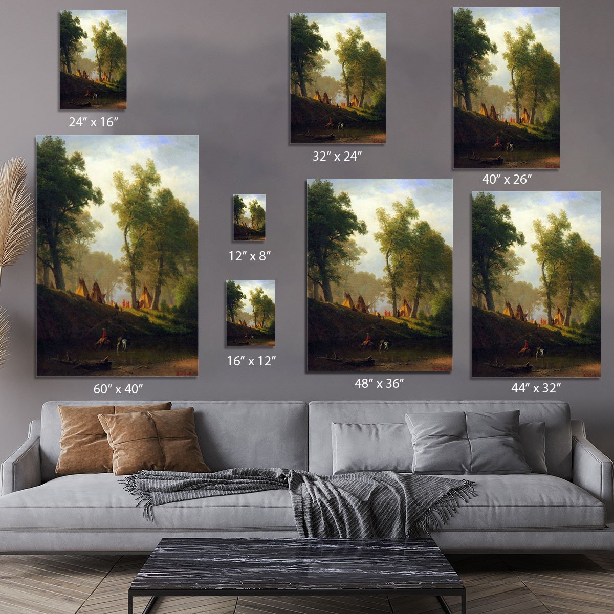 Wolf River Kansas by Bierstadt Canvas Print or Poster