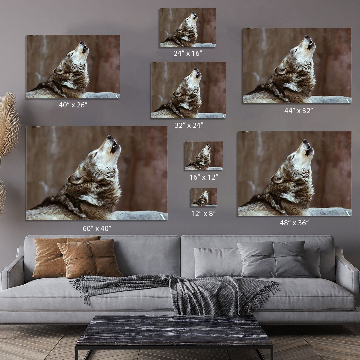 Wolves howl in Moscow Zoo Canvas Print or Poster