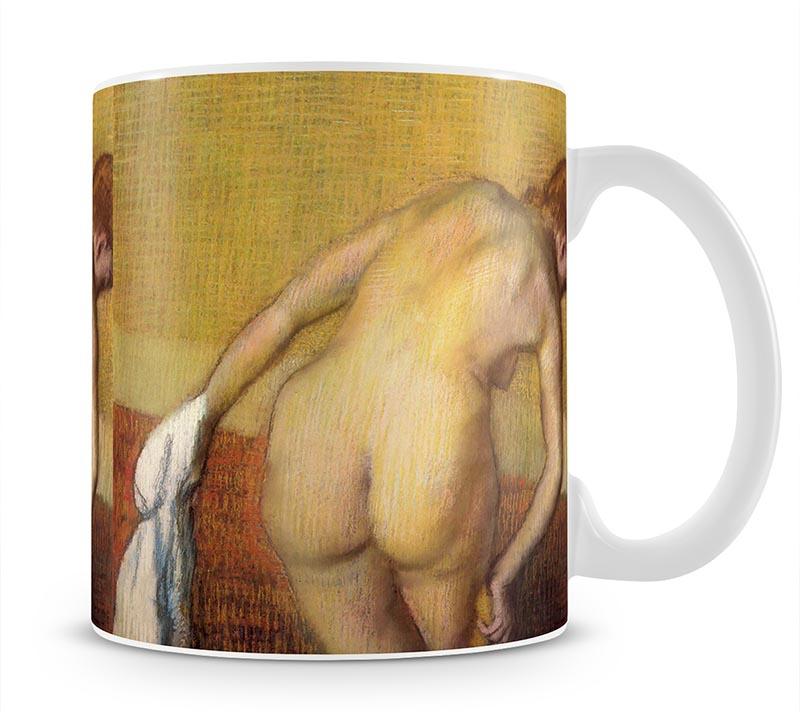 Woman Drying with towel and sponge by Degas Mug - Canvas Art Rocks - 1