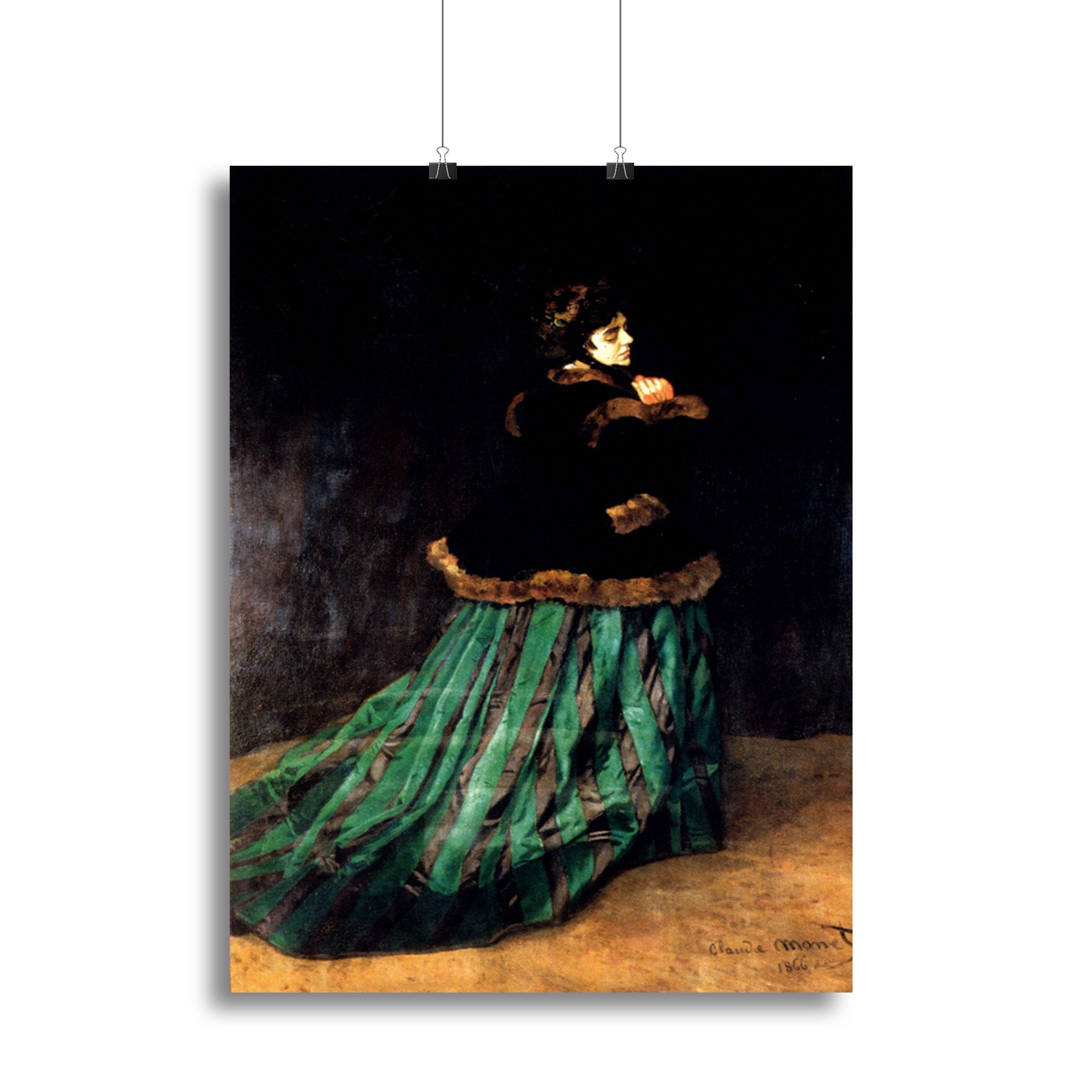 Woman In A Green Dress by Monet Canvas Print or Poster