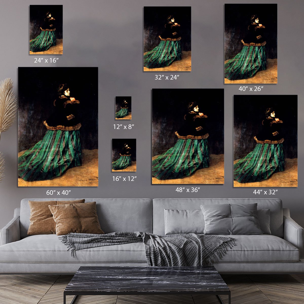 Woman In A Green Dress by Monet Canvas Print or Poster