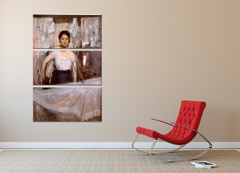 Woman Ironing by Degas 3 Split Panel Canvas Print - Canvas Art Rocks - 2