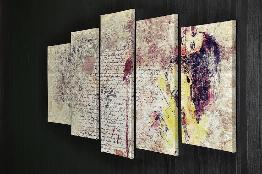 Woman Painting 5 Split Panel Canvas - Canvas Art Rocks - 2