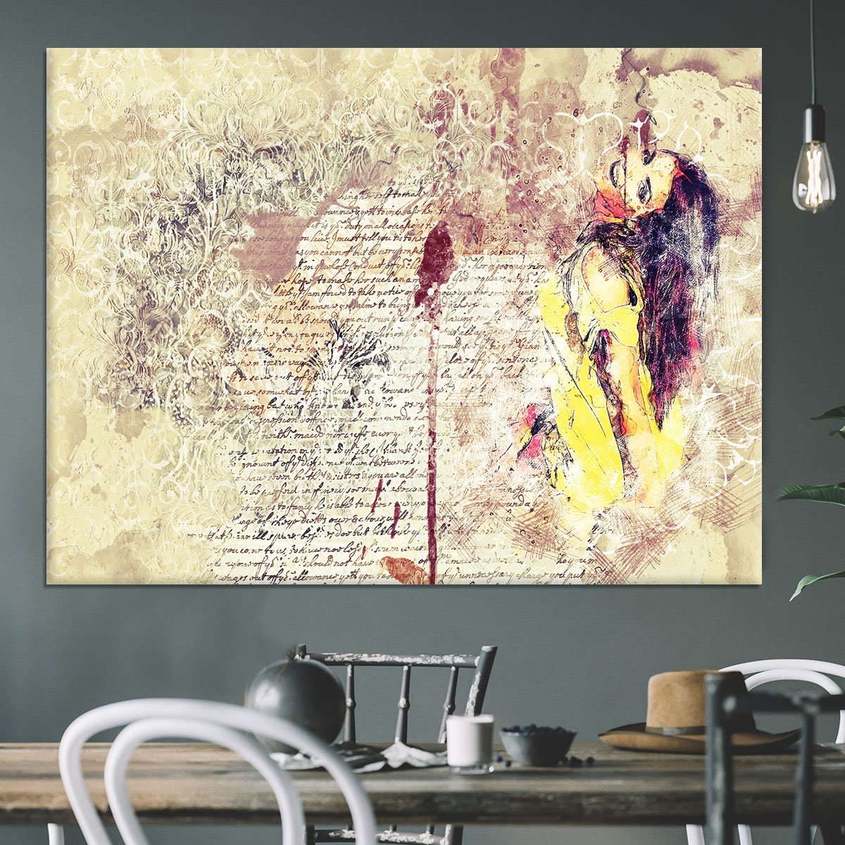 Woman Painting Canvas Print or Poster